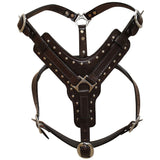 HILASON Genuine Leather Dog Harness Padded Heavy Duty & Comfortable Fit