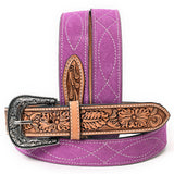 American Darling Beautifully Hand Tooled Genuine American Suede Leather Belt Men and Women