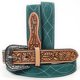 American Darling Beautifully Hand Tooled Genuine American Suede Leather Belt Men and Women