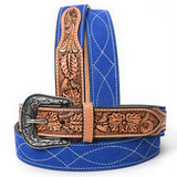 American Darling Beautifully Hand Tooled Genuine American Suede Leather Belt Men and Women