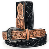 American Darling Beautifully Hand Tooled Genuine American Suede Leather Belt Men and Women