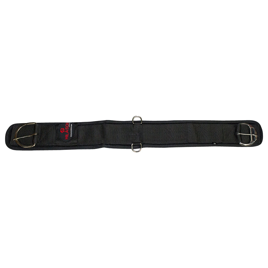 24 In Hilason Western Horse Nylon Straight Saddle Cinch Girth Black Stainless Steel Buckle - Uhorse