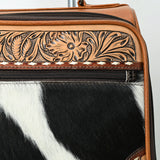 American Darling Travel Case Beautifully Hand Tooled Hair On Genuine Leather women's Trolley bag