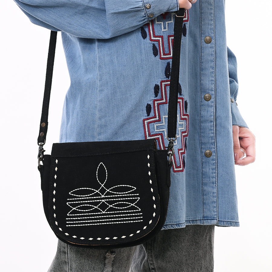 American Darling Cross Body Suede Genuine Western Leather Women Bag Handbag Purse