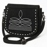 American Darling Western Suede Genuine Leather Crossbody Bag with Craftsmanship - Handcrafted Design - Uhorse