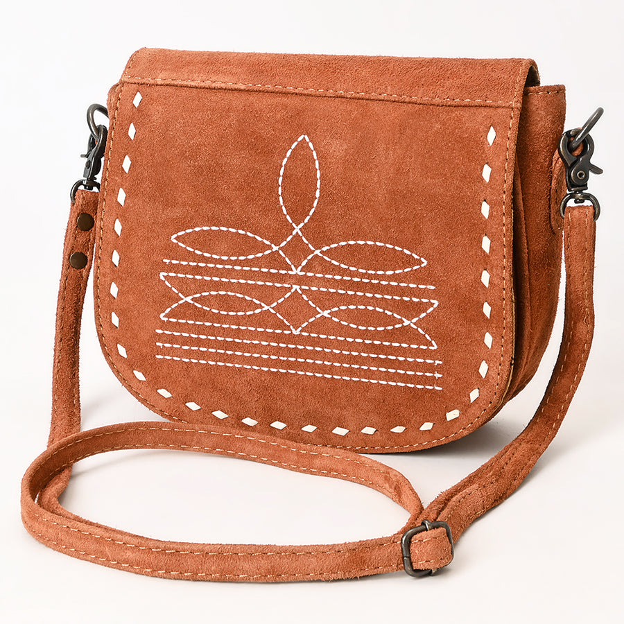 American Darling Western Suede Genuine Leather Crossbody Bag with Craftsmanship - Handcrafted Design - Uhorse