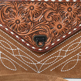 American Darling ADBG1623 Cross Body Hand Tooled Suede Genuine Western Leather Women Bag Western Handbag Purse