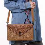 American Darling ADBG1623 Cross Body Hand Tooled Suede Genuine Western Leather Women Bag Western Handbag Purse