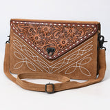 American Darling ADBG1623 Cross Body Hand Tooled Suede Genuine Western Leather Women Bag Western Handbag Purse