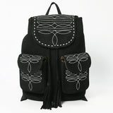 American Darling Backpack Genuine Western Suede Leather Women Bag Black