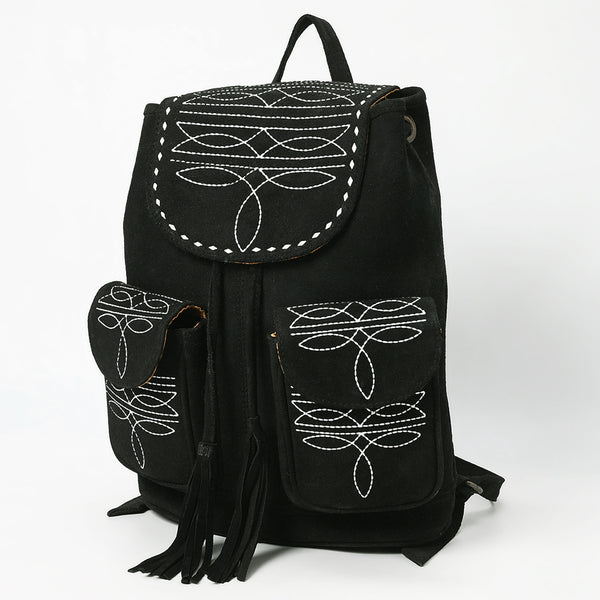 American Darling Backpack Genuine Western Suede Leather Women Bag Black - Uhorse
