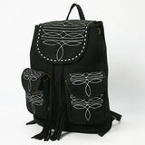 American Dalring Western Genuine Suede Leather Backpack Bag with Hand-Stitched Artisan Detailing - Hilason