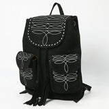 American Darling Backpack Genuine Western Suede Leather Women Bag Black