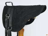 Hilason Horsemanship Leather Bareback Western Treeless Saddle Pad Black