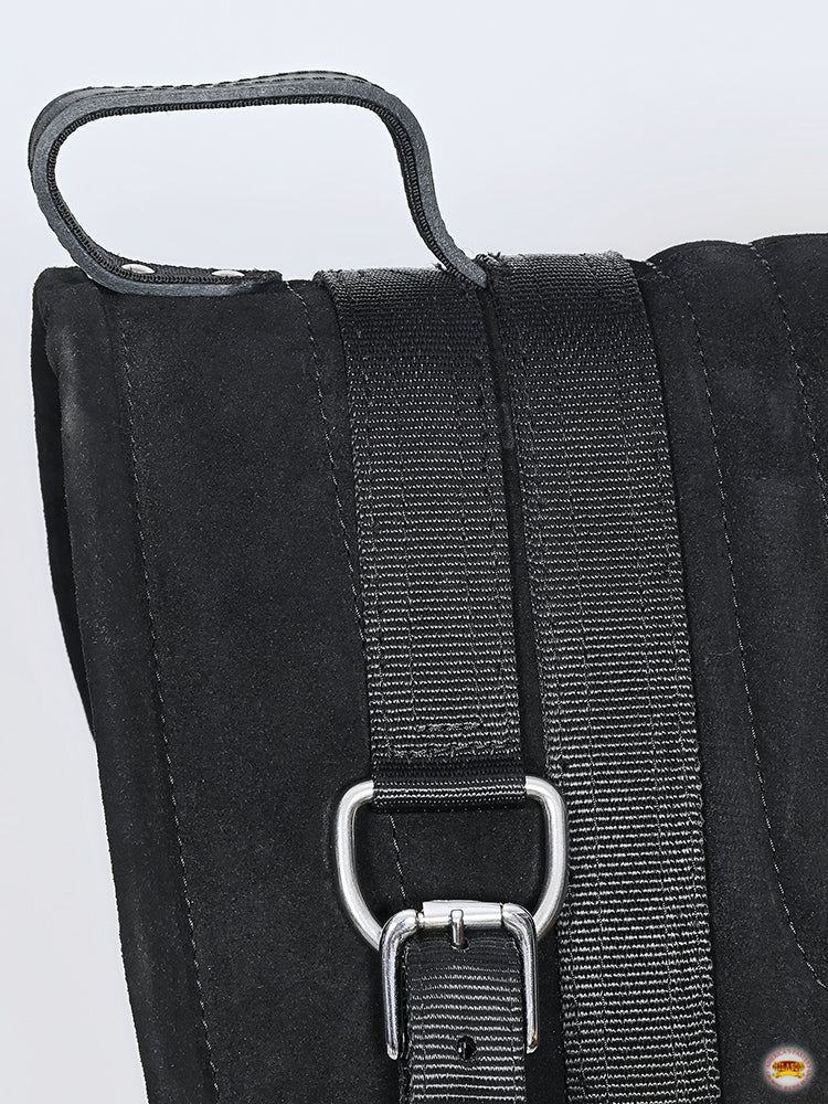 HILASON Horsemanship Leather Bareback Western Treeless Saddle Pad Black | Pads Baretek Riding for Horses