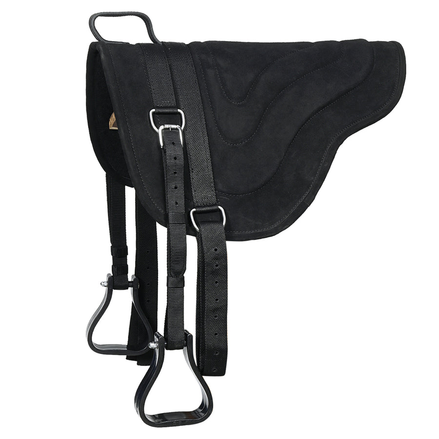 Hilason Horsemanship Leather Bareback Western Treeless Saddle Pad Black - Uhorse