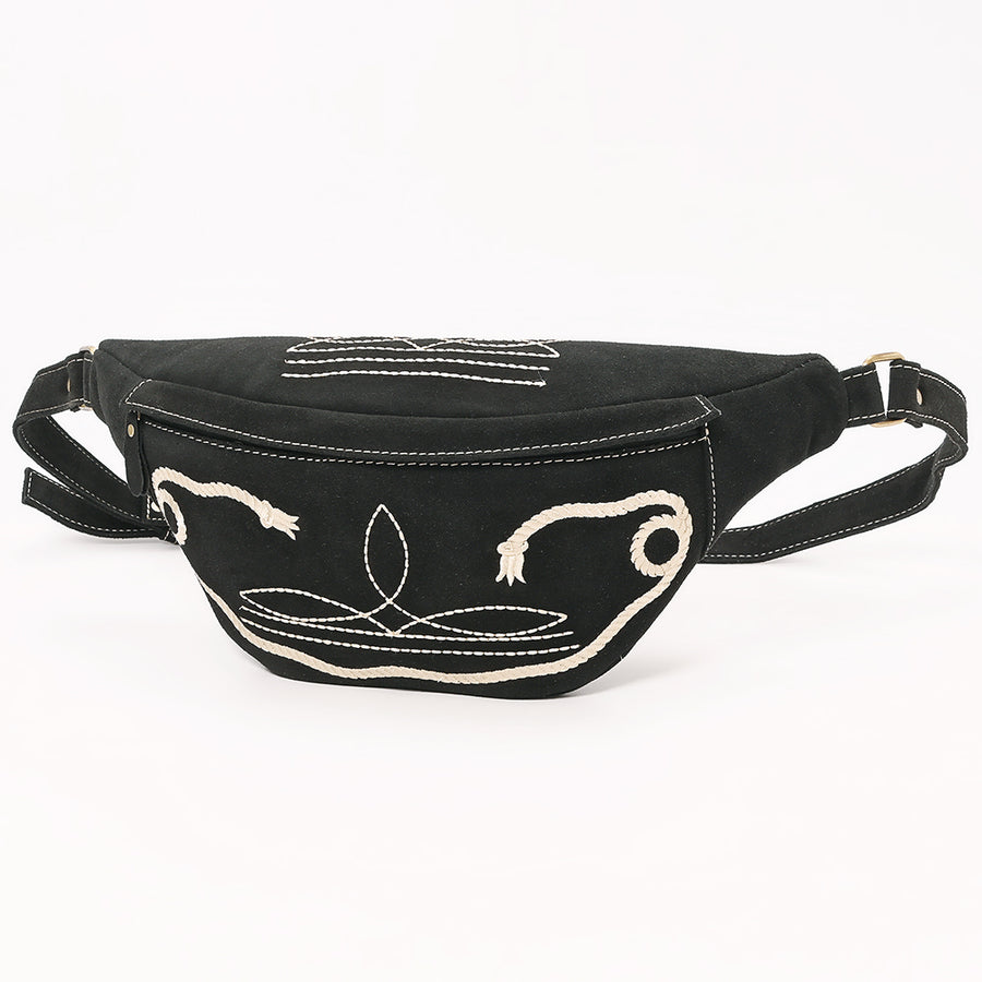 American Darling Genuine Leather Fanny Pack with Boot Stitch Embroidery - Uhorse