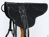 Hilason Natural Horsemanship Leather Bareback Treeless Saddle Pad Black