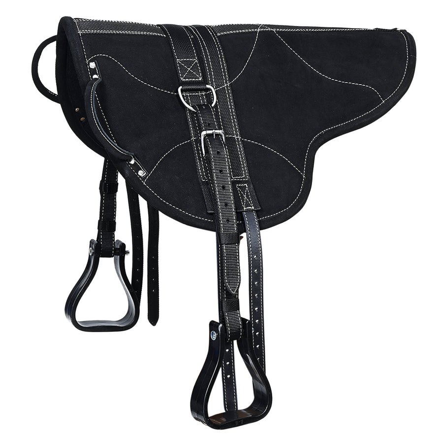 Hilason Natural Horsemanship Leather Bareback Treeless Saddle Pad Black - Uhorse