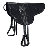 Hilason Natural Horsemanship Leather Bareback Treeless Saddle Pad Black