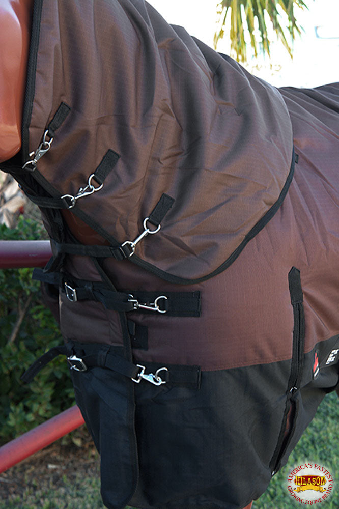HILASON 1200D Waterproof Winter Horse Blanket Neck Cover Belly Wrap | Turnout Blankets for Horses