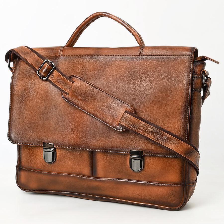 OHLAY Briefcase Genuine Leather women bag western OHM118B by Hilason – Cowboy and equestrian accessories