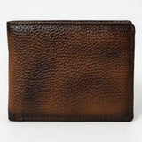 OHLAY Rodeo Genuine Leather Western Bifold Wallet For Men Dark Brown