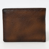 OHLAY Rodeo Genuine Leather Western Bifold Wallet For Men Dark Brown