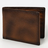 OHLAY Rodeo Genuine Leather Western Bifold Wallet For Men Dark Brown