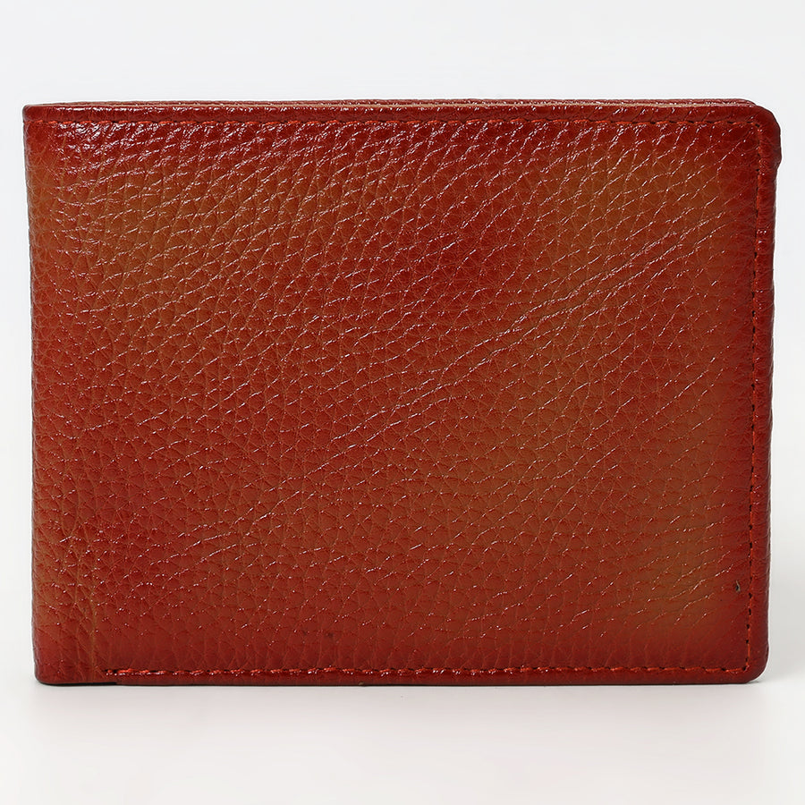 OHLAY Rodeo Genuine Leather Western Bifold Wallet For Men Mahogany