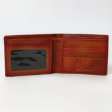 OHLAY Rodeo Genuine Leather Western Bifold Wallet For Men Mahogany