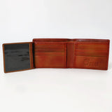 OHLAY Rodeo Genuine Leather Western Bifold Wallet For Men Mahogany