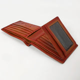 OHLAY Rodeo Genuine Leather Western Bifold Wallet For Men Mahogany