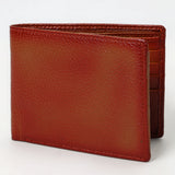 OHLAY Rodeo Genuine Leather Western Bifold Wallet For Men Mahogany