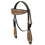 COMFYTACK Western Horse Headstall Breast Collar Set American Leather Tan