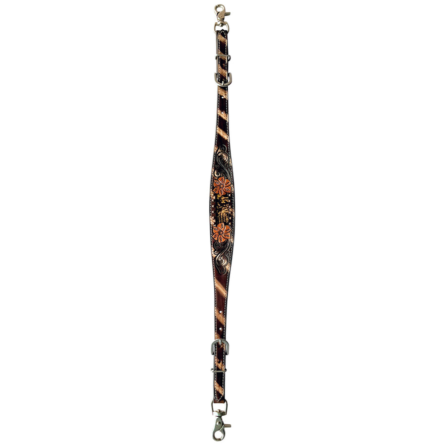 Bar H Equine American Leather Horse Saddle Tack One Ear Headstall Breast Collar Browband Wither Strap Set Tropical Snake
