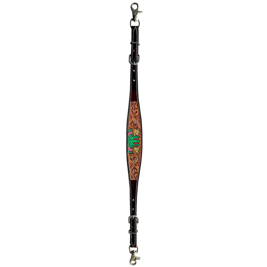 Bar H Equine American Leather Horse Saddle Tack One Ear Headstall Breast Collar Browband Wither Strap Set Tropical Cactus