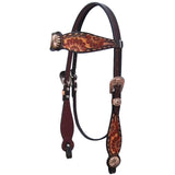 Bar H Equine American Leather Horse Saddle Tack One Ear Headstall | Breast Collar | Browband Headstall | Wither Strap | Tack Set for Horses BER112