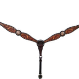 Bar H Equine American Leather Horse Saddle Tack One Ear Headstall | Breast Collar | Browband Headstall | Wither Strap | Tack Set for Horses BER112