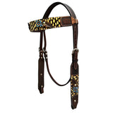 Bar H Equine Premium Hand Tooled Leather Breast Collar  Stainless Steel Hardware Brown