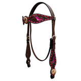 Bar H Equine Premium Hand Tooled Leather Stainless Steel Hardware Breast Collar Brown