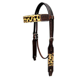 Bar H Equine Horse Leather Wild Cheetah Print Breast Collar