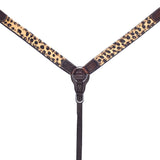 Bar H Equine Horse Leather Wild Cheetah Print Breast Collar