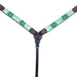 Bar H Equine Premium Hand Tooled Leather Stainless Steel Hardware Breast Collar Brown