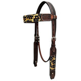 Bar H Equine Premium Hand Tooled Leather Stainless Steel Hardware Breast Collar Brown