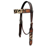 Bar H Equine Premium Hand Tooled Leather Stainless Steel Hardware Breast Collar Brown