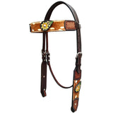 Bar H Equine Premium Hand Tooled Leather Stainless Steel Hardware Breast Collar Brown