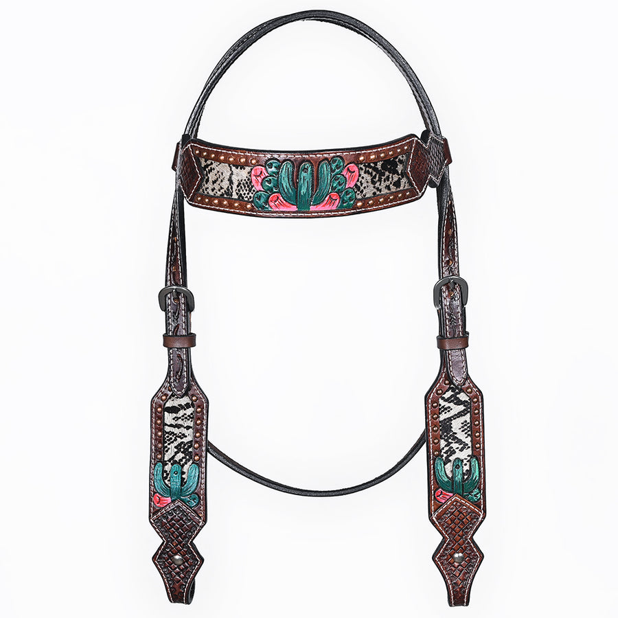 Bar H Equine American Leather Horse Saddle Tack One Ear Headstall Breast Collar Browband Wither Strap Set