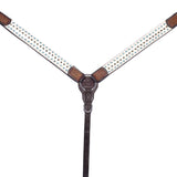 BAR H EQUINE Western Leather Horse Premium Headstall & Breast Collar Set