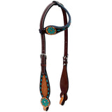 Bar H Equine Genuine Western American Leather Horse Premium Headstall & Breast Collar Set